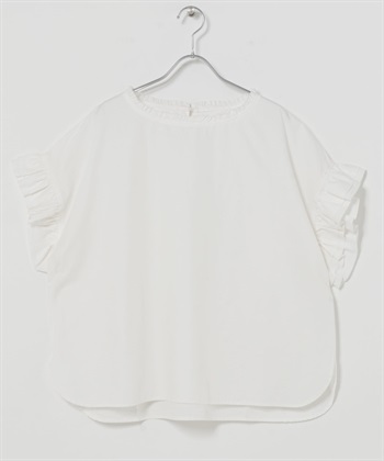 雙層荷葉邊罩衫(白色-FREE-WHITE)