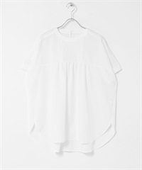 細褶蕾絲罩衫(米色-FREE-OFF WHITE)