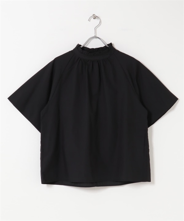 荷葉領罩衫(黑色-FREE-BLACK)
