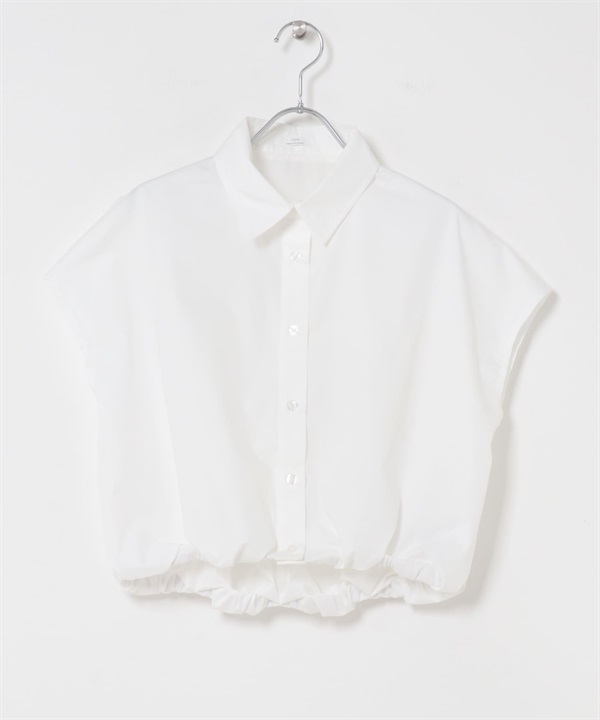 氣球剪裁法式袖襯衫(白色-FREE-WHITE)