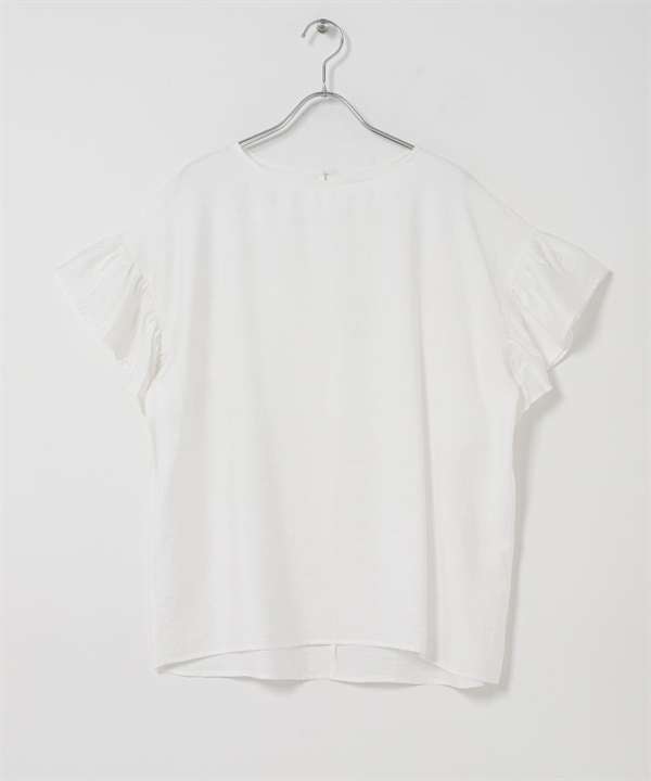 袖子荷葉邊罩衫(米色-FREE-OFF WHITE)