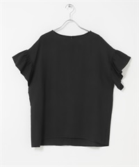 袖子荷葉邊罩衫(黑色-FREE-BLACK)