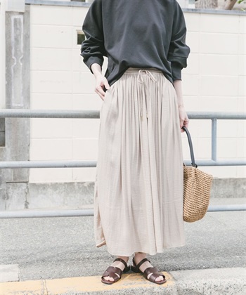 鬆緊帶抽繩褲裙