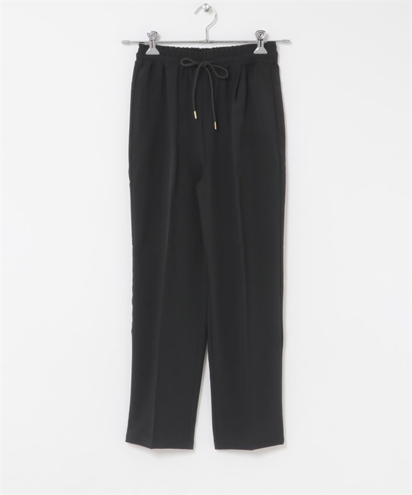 涼感/UV CUT/EASY CARE SMOOTH LINEN TOUCH 長褲(黑色-FREE-BLACK)