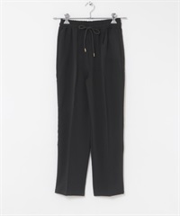 涼感/UV CUT/EASY CARE SMOOTH LINEN TOUCH 長褲(黑色-FREE-BLACK)