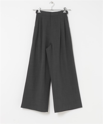 涼感/UV CUT/EASY CARE SMOOTH LINEN TOUCH 寬褲(炭灰色-FREE-CHARCOAL GRAY)