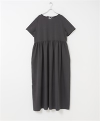 涼感/UV CUT/EASY CARE SMOOTH LINEN TOUCH 洋裝(炭灰色-FREE-CHARCOAL GRAY)