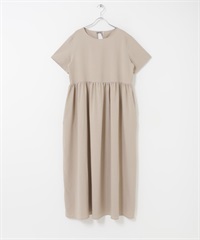 涼感/UV CUT/EASY CARE SMOOTH LINEN TOUCH 洋裝(膚色-FREE-BEIGE)