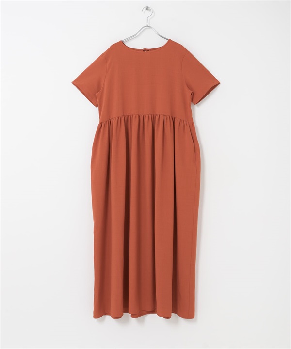 涼感/UV CUT/EASY CARE SMOOTH LINEN TOUCH 洋裝(橘色-FREE-ORANGE)