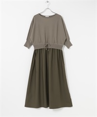 針織拼接洋裝(深膚色-FREE-其他膚色)