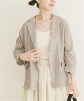 透膚蝙蝠袖西裝外套