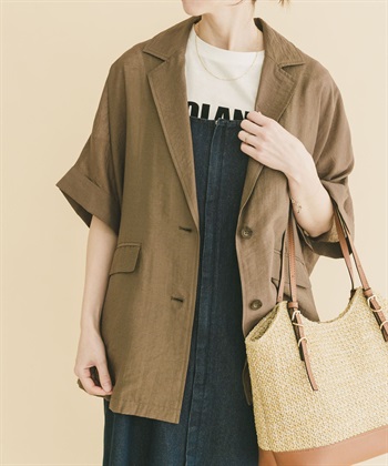 透膚蝙蝠袖西裝外套