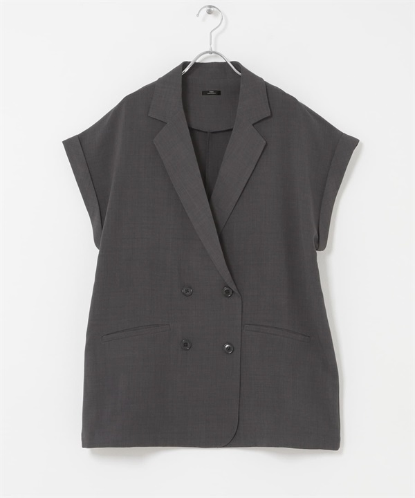 涼感/UV CUT/EASY CARE SMOOTH LINEN TOUCH 長版背心(炭灰色-FREE-CHARCOAL GRAY)