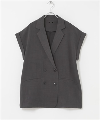 涼感/UV CUT/EASY CARE SMOOTH LINEN TOUCH 長版背心(炭灰色-FREE-CHARCOAL GRAY)