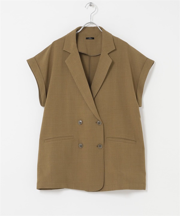 涼感/UV CUT/EASY CARE SMOOTH LINEN TOUCH 長版背心(棕色-FREE-BROWN)