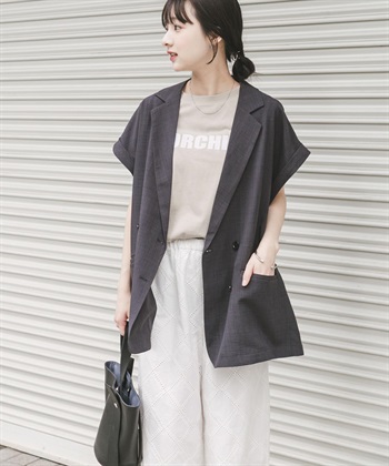 涼感/UV CUT/EASY CARE SMOOTH LINEN TOUCH 長版背心