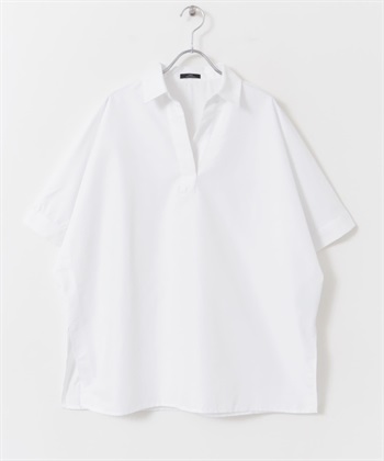 V字領緣襯衫(米色-FREE-OFF WHITE)