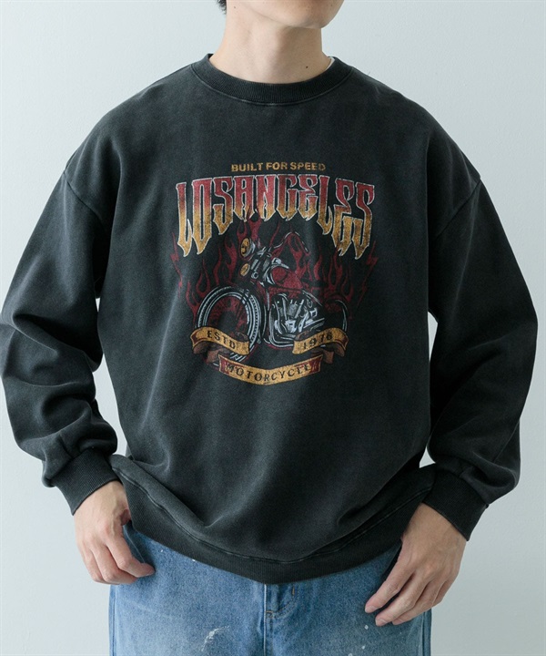 仿舊加工印刷休閒上衣