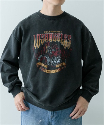 仿舊加工印刷休閒上衣