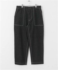 牛仔貝克褲(黑色-M-BLACK)