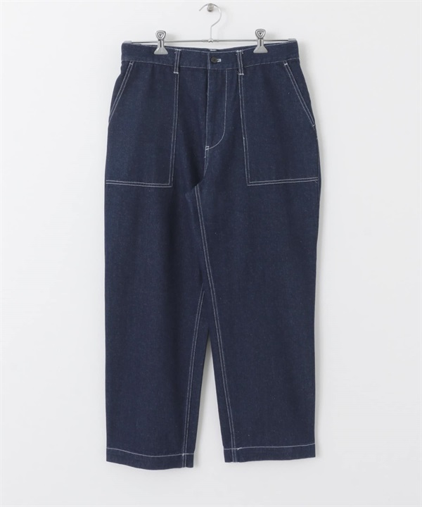 牛仔貝克褲(藏青色-M-NAVY)