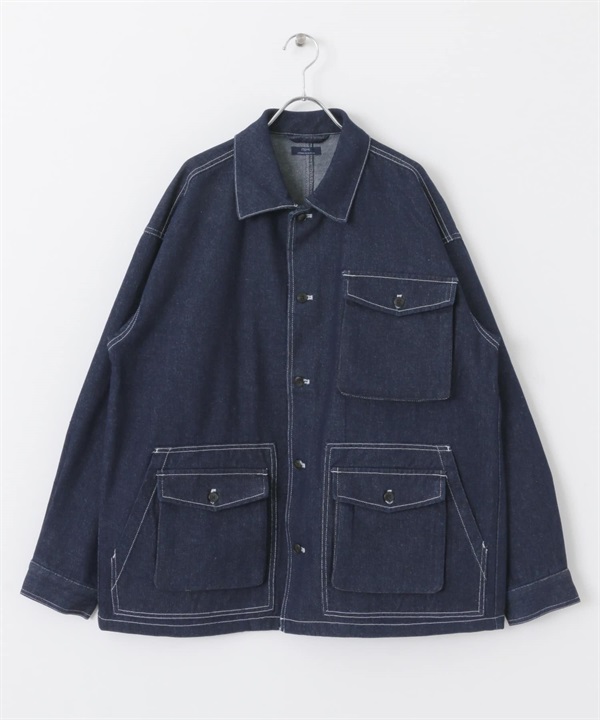 牛仔工裝夾克(藏青色-S-NAVY)