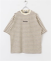 復古橫紋T恤(膚色-M-BEIGE)