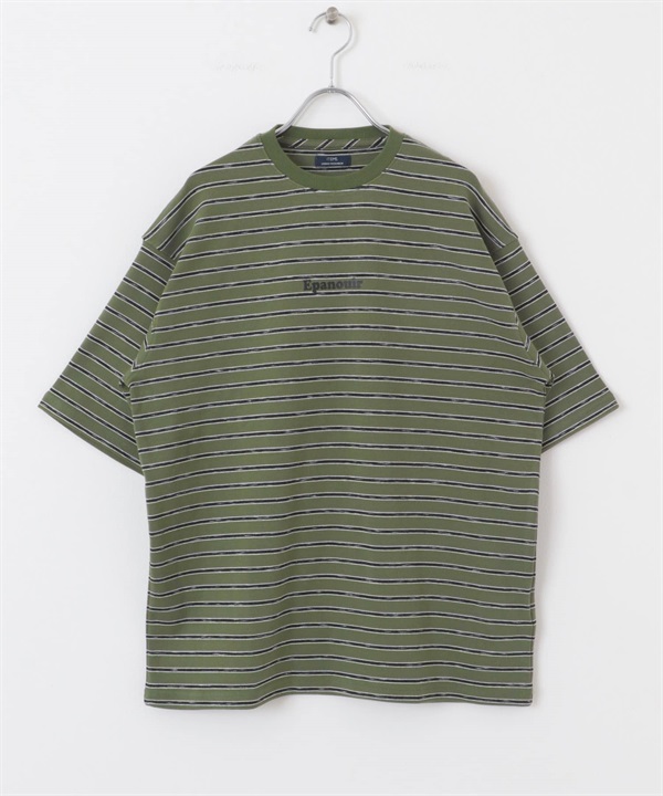 復古橫紋T恤(卡其綠-M-KHAKI)