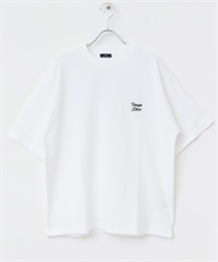 刺繡格紋緹花T恤(白色-M-WHITE)