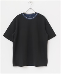 人字紋羅紋雙面織物上衣(黑色-M-BLACK)