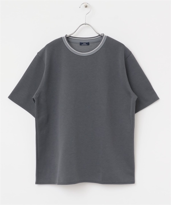 人字紋羅紋雙面織物上衣(灰色-M-GRAY)