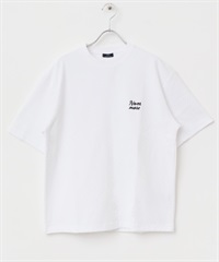 刺繡人字紋緹花T恤(白色-M-WHITE)