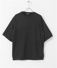 皺紋雪紡圓領T恤(黑色-S)