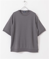 皺紋雪紡圓領T恤(炭灰色-S)
