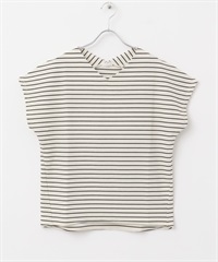 米蘭羅紋法式袖套衫(條紋(米色×黑色)-FREE-其他白色)