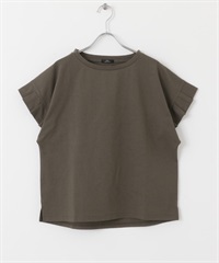 打褶袖T恤(摩卡色-FREE-MOCHA)