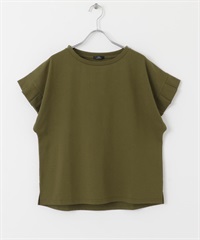 打褶袖T恤(卡其綠-FREE-KHAKI)