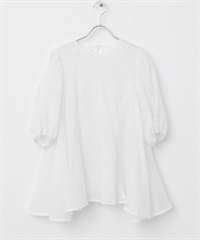 燙片透膚罩衫(白色-FREE-WHITE)