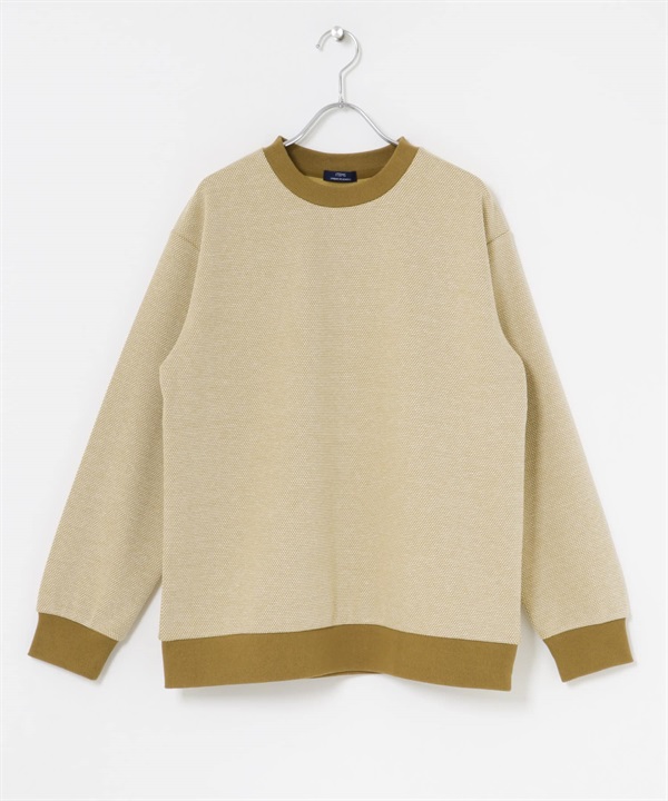 鳥眼緹花休閒上衣(膚色-M-BEIGE)