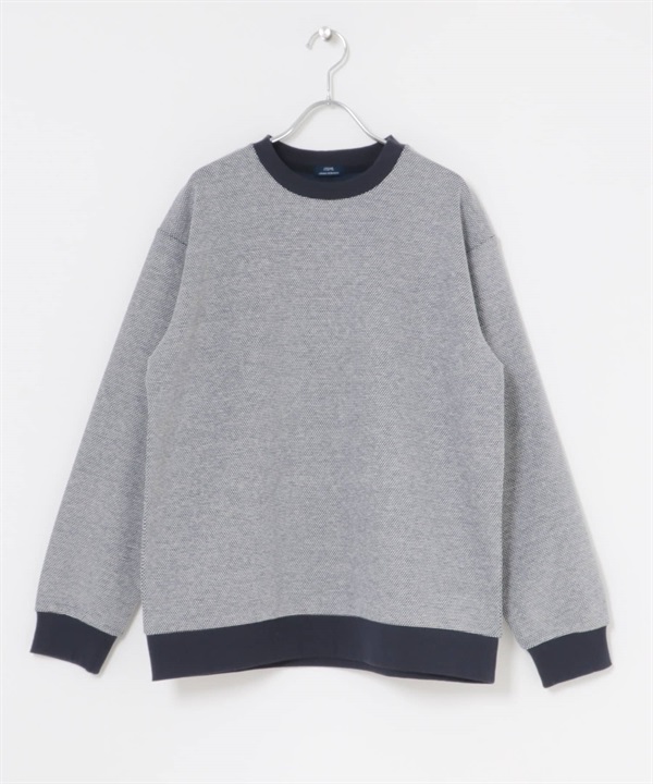 鳥眼緹花休閒上衣(藏青色-M-NAVY)