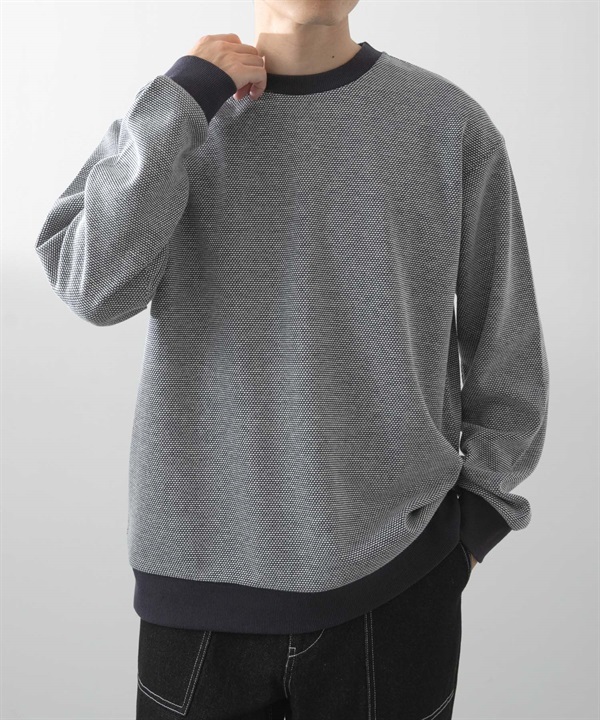 鳥眼緹花休閒上衣