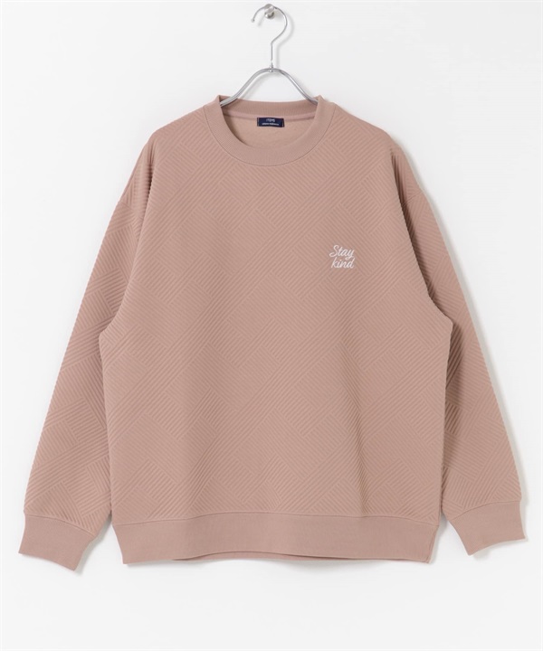 刺繡緹花長袖上衣(其他膚色-M-其他膚色)