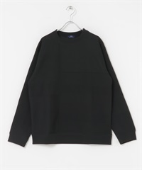 拼接堤花圓領上衣(黑色-M-BLACK)