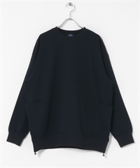 側邊口袋長袖羅馬布上衣(黑色-M-BLACK)