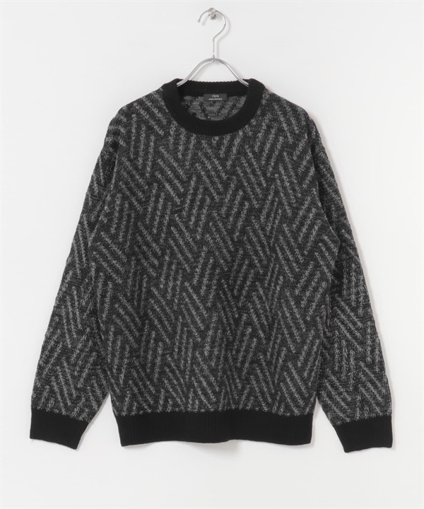 混色針織衫(黑色-M-BLACK)