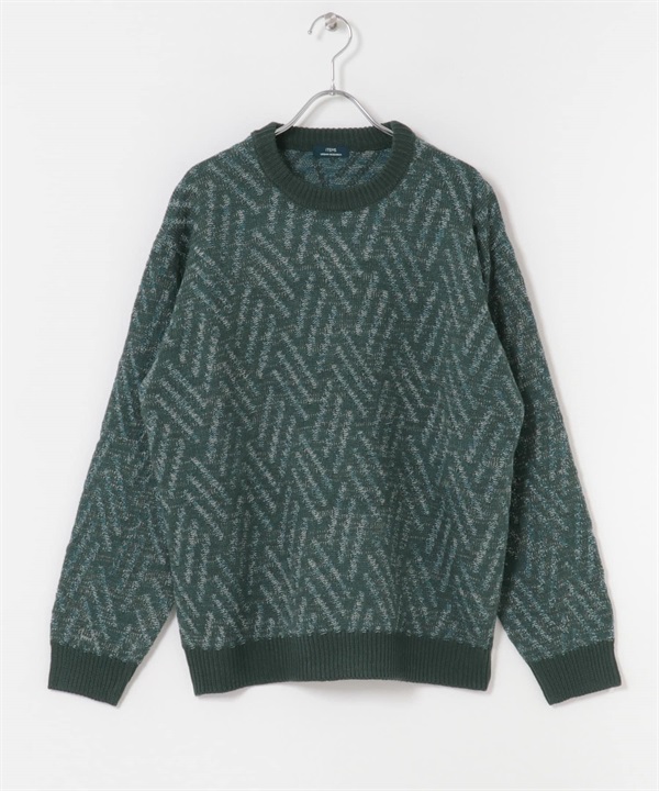 混色針織衫(藍綠色-M-其他藍色)