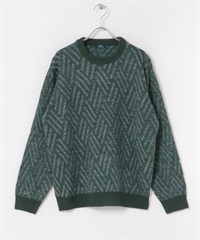 混色針織衫(藍綠色-M-其他藍色)