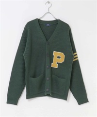 毛巾繡混羊毛開襟衫(綠色-M-GREEN)