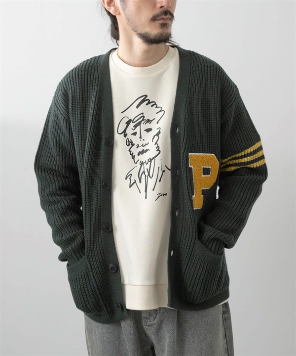 毛巾繡混羊毛開襟衫