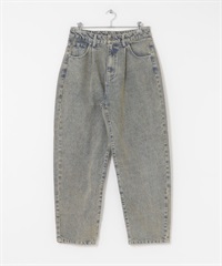 灰調寬版錐形牛仔褲(沙色-M-其他膚色)